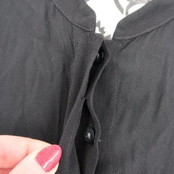 Madewell color block sleeveless Black Blue button front shirt dress XS - Picture 4 of 8